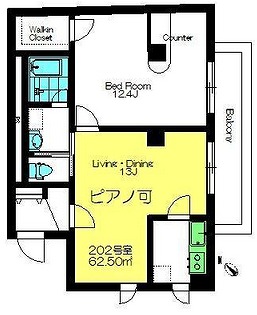 大田区南雪谷1丁目楽器可（グランドピアノ）マンション 間取り