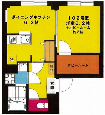 横浜市中区山下町楽器可（ピアノ・弦/管楽器・声楽・DTM）マンション 間取り