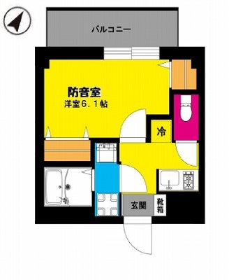横浜市中区山下町楽器可（ピアノ・弦/管楽器・声楽・DTM）マンション 間取り