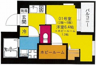 横浜市神奈川区東神奈川2丁目楽器可(防音・弦管楽器・声楽)マンション 間取り