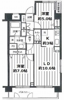 板橋区志村3丁目楽器可（ピアノ）マンション 間取り