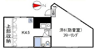 新宿区北新宿3丁目楽器可(防音・ピアノ・弦・管楽器・声楽)マンション 間取り