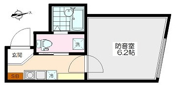 板橋区上板橋2丁目楽器可(防音・24時間演奏・ピアノ・弦・管楽器・声楽)マンション 間取り
