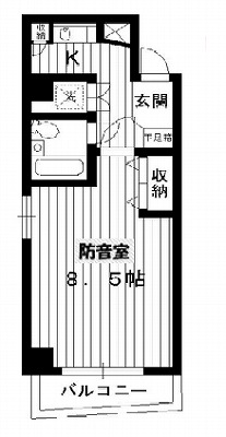 豊島区長崎4丁目楽器可（防音・弦管楽器・声楽）マンション 間取り