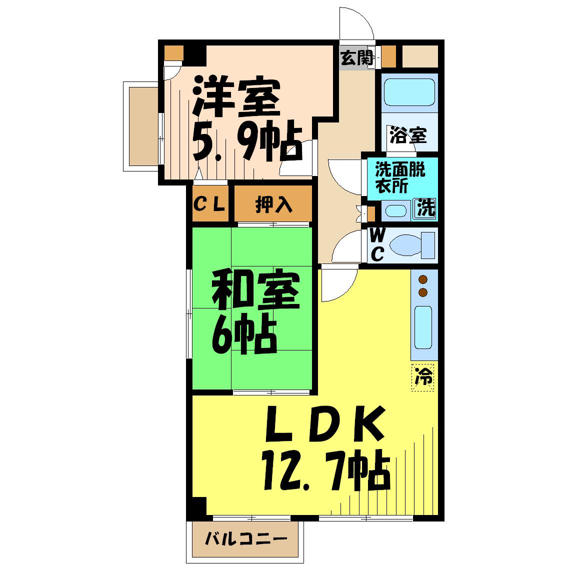 ベルグレイス八雲台 105号室 間取り