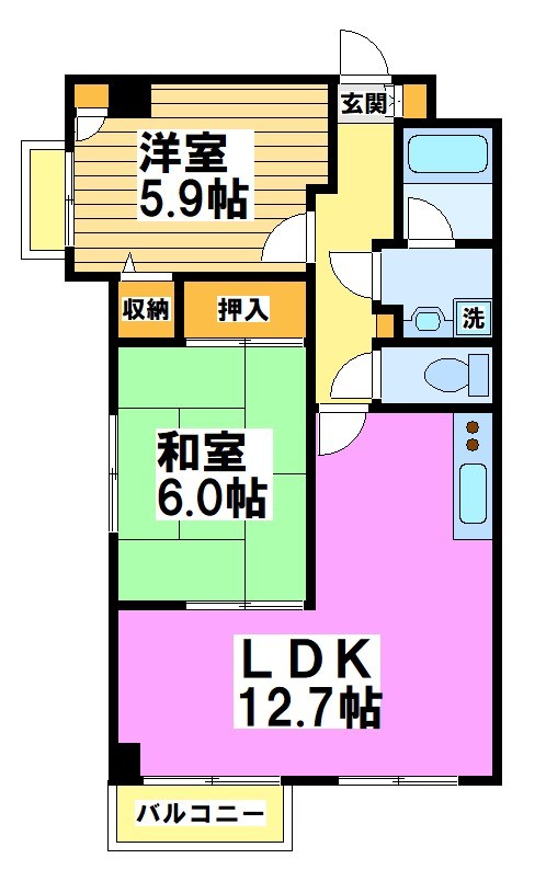 ベルグレイス八雲台 105号室 間取り