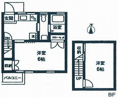 調布市仙川町3丁目楽器可（地下防音室・弦管楽器・声楽）アパート 間取り