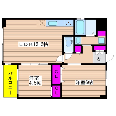 大阪府大阪市西区北堀江３丁目 間取り