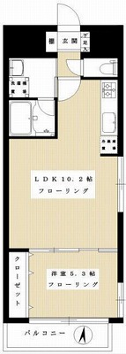 世田谷区世田谷3丁目楽器可(ピアノ・弦・管楽器・声楽)マンション 間取り
