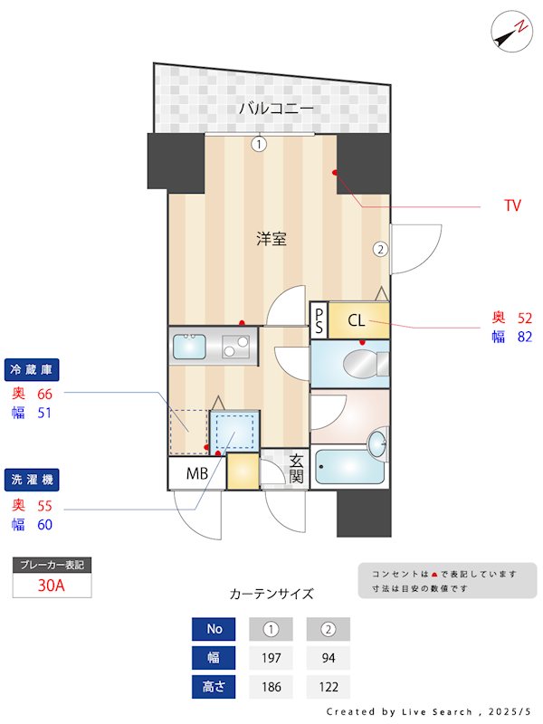 ﾊﾟﾚｽﾃｭﾃﾞｨｵ五反田 801号室 間取り