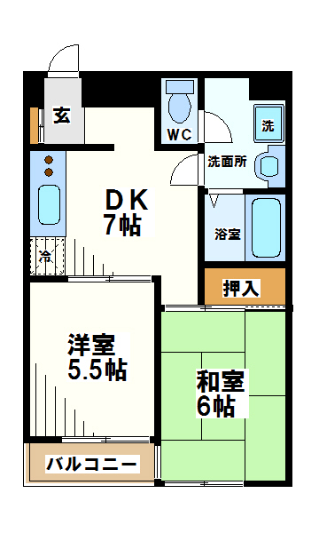 ハイム山広B棟　 間取り