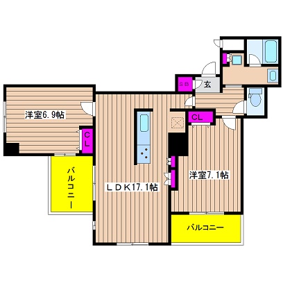 大阪府大阪市西区新町１丁目 間取り