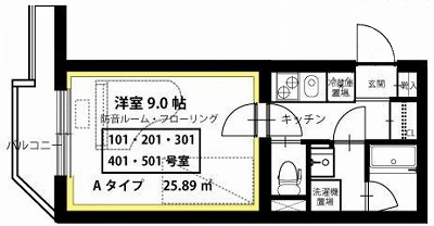 目黒区下目黒2丁目楽器可（防音・24時間演奏・ピアノ・弦管楽器・声楽・DTM）マンション 間取り