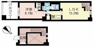 中央区月島3丁目楽器可（弦管楽器・声楽）マンション 間取り
