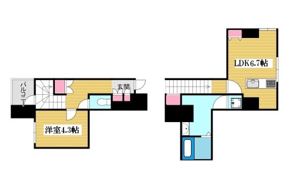 大阪府大阪市西区新町４丁目 間取り