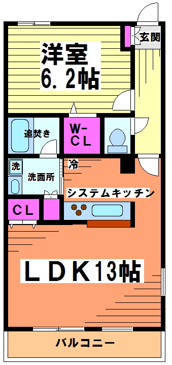 コルティ仙川 201号室 間取り