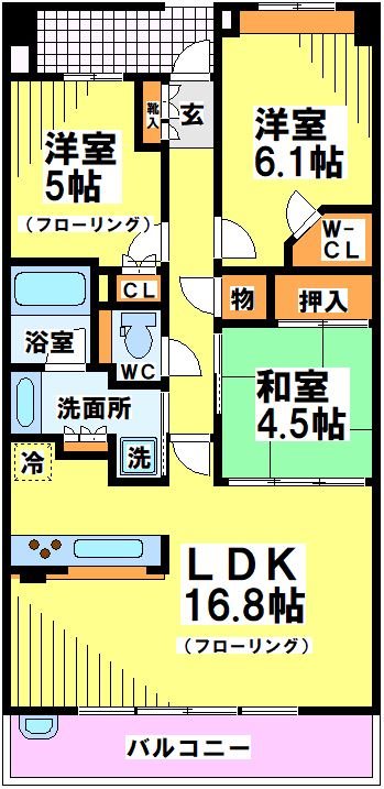 プラウド調布柴崎 904号室 間取り