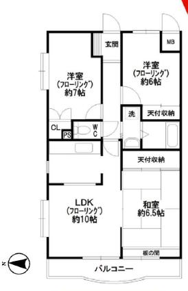 蕨市北町4丁目楽器可（グランドピアノ・弦楽器）マンション 間取り