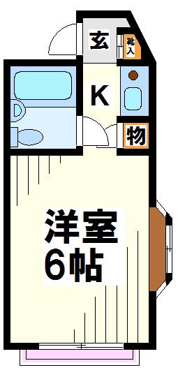 ハイツハセガワ【東京外国語大学受験生事前予約可能物件】 間取り