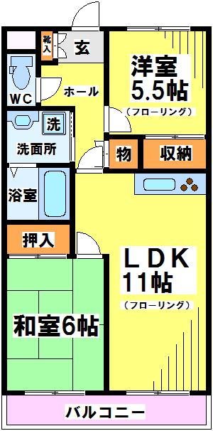 グリーンプレイス 102号室 間取り