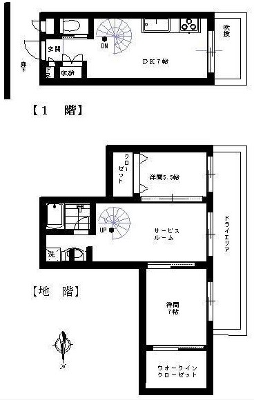 目黒区中町1丁目楽器可(防音・グランドピアノ・弦楽器・声楽)マンション 間取り