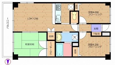 板橋区向原2丁目楽器可(グランドピアノ・弦楽器)マンション 間取り
