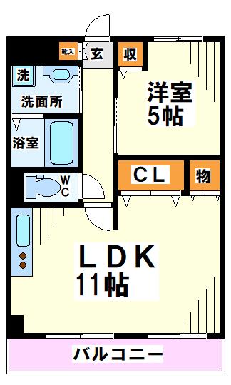 丸玉屋小勝ビル　当社管理物件 603号室 間取り