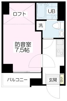 豊島区目白5丁目楽器可（防音・24時間演奏・ピアノ・弦・管楽器・声楽）マンション 間取り
