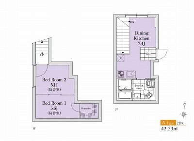 杉並区高円寺北2丁目楽器可（防音・ピアノ・弦楽器・声楽）マンション 間取り