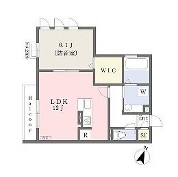 川崎市中原区上小田中1丁目楽器可（防音・ピアノ・弦・管楽器・声楽・DTM）マンション 間取り
