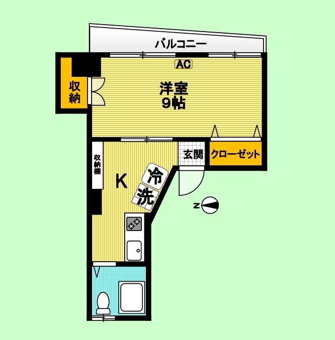 益谷ハイツ 204号室 間取り