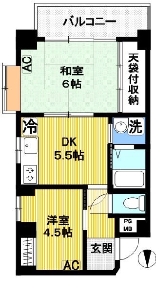 サンローゼ津田 401号室 間取り