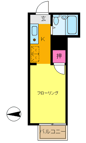 メゾンやました 102号室 間取り