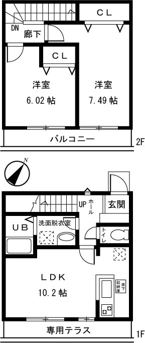 オリビエート C号室 間取り