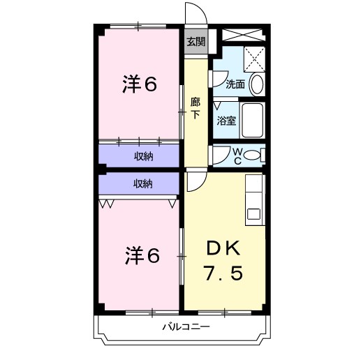 リバティベル 304号室 間取り