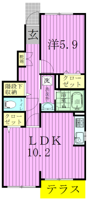 シェル・ヒルズ 101号室 間取り