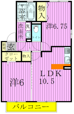 グリーンフォレストⅡ 201号室 間取り