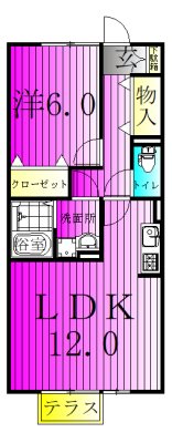 ヴィアノⅠ 102号室 間取り