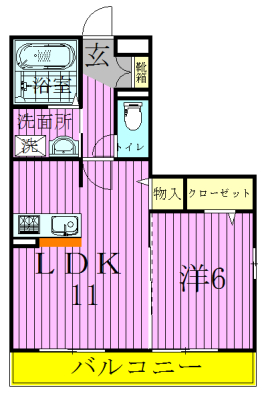サンシャインⅡ 101号室 間取り