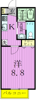 アクシズＡ 202号室 間取り