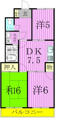 メゾンサンリバー 202号室 間取り