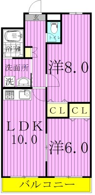 ヴァンテアンⅢ 102号室 間取り
