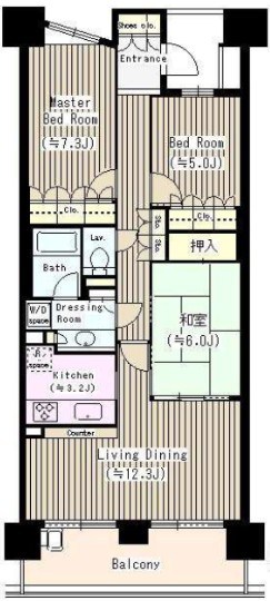 パークスカイタワー・松戸 913号室 間取り