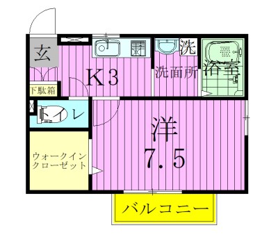 モナリエ北小金Ａ 101号室 間取り