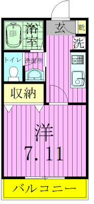 プラムハウス 102号室 間取り