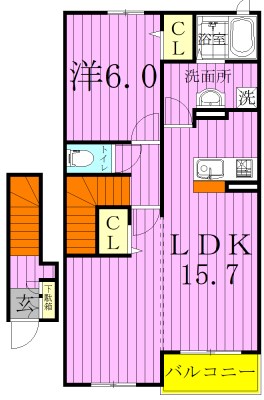 ｂｒｉｓａ　ｄｅｓｐａｃｉｏⅡ 203号室 間取り