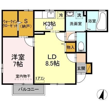吉野ハイツⅢ 103号室 間取り
