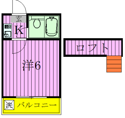 ジュネコーポ八ヶ崎 101号室 間取り