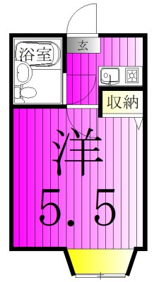 105号室 間取り