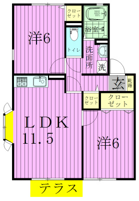 シャルマンコート 102号室 間取り